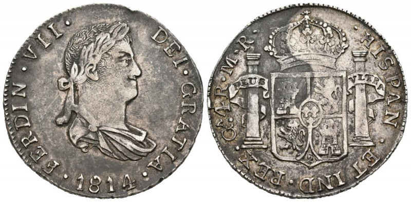 FERNANDO VII (1808-1833). 4 Reales (Ar. 13,34g/29mm). 1814. Guadalajara MR. (Cal...