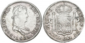 FERNANDO VII (1808-1833). 8 Reales (Ar. 26,39g /47mm). 1821. Guadalajara FS. (Cal-2019-1210). MBC. Buen ejemplar para esta ceca.