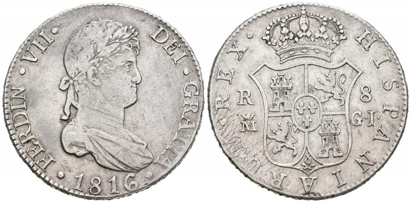 FERNANDO VII (1808-1833). 8 Reales (Ar. 27,01g/39mm). 1816. Madrid GJ. (Cal-2019...