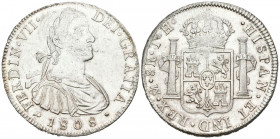 FERNANDO VII (1808-1833). 8 Reales. (Ar. 26,84g/40mm). 1808. Mexico TH. (Cal-2019-1306). EBC. Limpiada aunque con algún resto de brillo original.