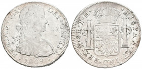 FERNANDO VII (1808-1833). 8 Reales. (Ar. 26,76g/40mm). 1809. México TH. (Cal-2019-1308). MBC.