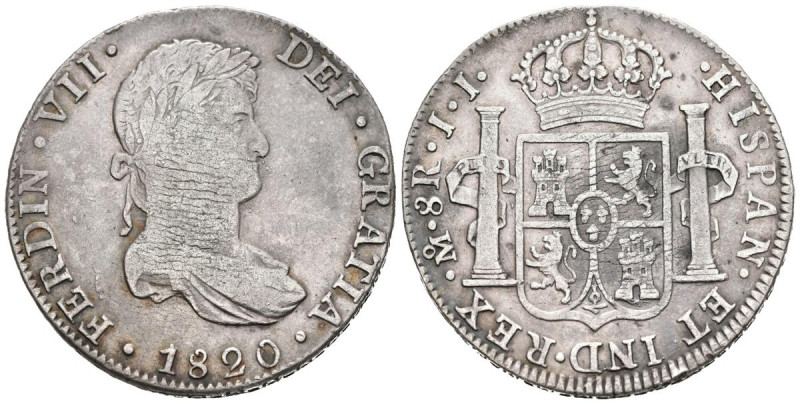 FERNANDO VII (1808-1833). 8 Reales. (Ar. 26,74g/38mm). 1820. México JJ. (Cal-201...