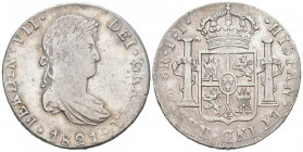 FERNANDO VII (1808-1833). 8 Reales. (Ar. 26,85g/38mm). 1821. México JJ. (Cal-2019-1337). BC+.
