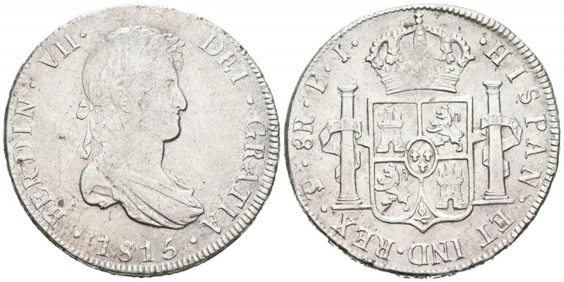 FERNANDO VII (1808-1833). 8 Reales. (Ar. 27,02g/40mm). 1815. Potosí PJ. (Cal-201...