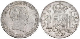 FERNANDO VII (1808-1833). 20 Reales. (Ar. 26,78g/38mm). 1822. Madrid RD. (Cal-2019-1422). MBC-/MBC.