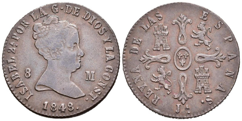 ISABEL II (1833-1868). 8 Maravedís. (Ae. 10,08g/29mm). 1848. Jubia. (Cal-2019-11...