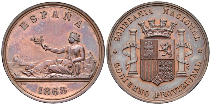 GOBIERNO PROVISIONAL (1868-1871). Soberanía Nacional. (Ae. 25,29g/37mm). 1868. M...