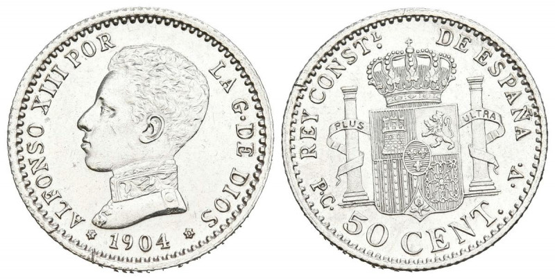 ALFONSO XIII (1885-1931). 50 Céntimos. (Ar. 2,50g/18mm). 1904 *1-0. Madrid PCV (...