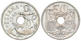 ESTADO ESPAÑOL (1936-1975). 50 Céntimos . (Cu-Ni. 4,06g/20mm). 1949 *51. (Cal-2019-21). Flechas invertidas. SC.