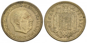 ESTADO ESPAÑOL (1936-1975). 1 Peseta. (Al-Cu. 3,37g/20mm). 1947 *19-53. Madrid. (Cal-2019-53). EBC+.