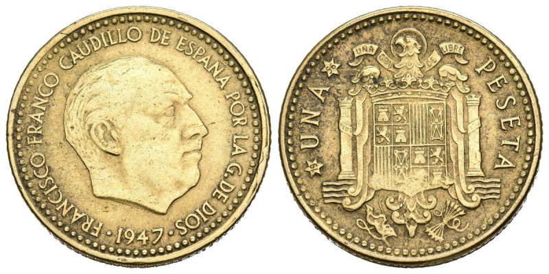 ESTADO ESPAÑOL (1936-1975). 1 Peseta. (AlCu. 3,52g/21mm). 1947 *19-56. Madrid. (...