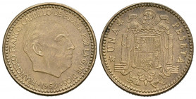 ESTADO ESPAÑOL (1936-1975). 1 Peseta. (Al-Cu. 3,63g/20mm). 1953 *19-63. Madrid. (Cal-2019-63). EBC. Precioso tono.