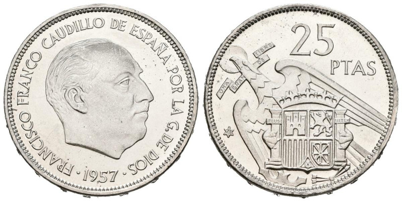 (1936-1975). 25 Pesetas. (Ni. 8,46g/27mm). 1957 *73. Madrid. (Cal-2019-128). SC....