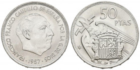 ESTADO ESPAÑOL (1936-1975). 50 Pesetas (Ni. 12,38g/30mm). 1957. *71. Madrid. (Cal-2019-140). SC.