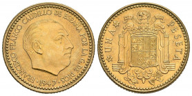 ESTADO ESPAÑOL (1936-1975). 1 Peseta (Al-Cu. 3,32g/21mm). 1947 *E-51. Exposición Nacional de Numismática. (Cal-2019-152). SC. Rara.