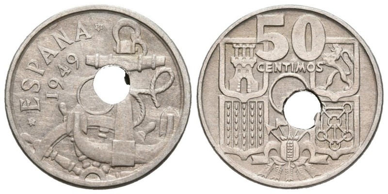 ESTADO ESPAÑOL (1936-1975). 50 Céntimos. (Cu-Ni. 3,91g/20mm). 1949 *19-56. Madri...