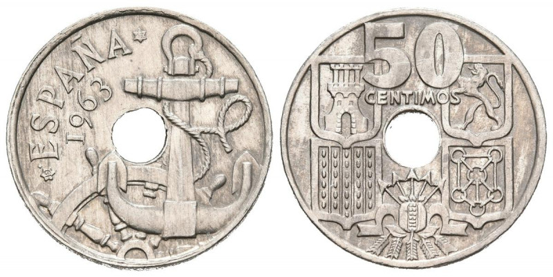 ESTADO ESPAÑOL (1936-1975). 50 Céntimos. (Cu-Ni. 3,89g/20mm). 1963 *19-63. Madri...