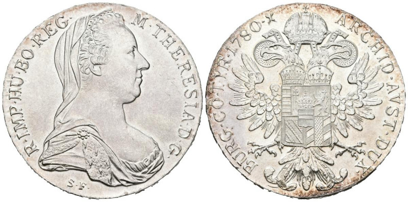 AUSTRIA. 1 Thaler (Ar. 27,95g/41mm). 1780. Reacuñación oficial. María Theresa. (...