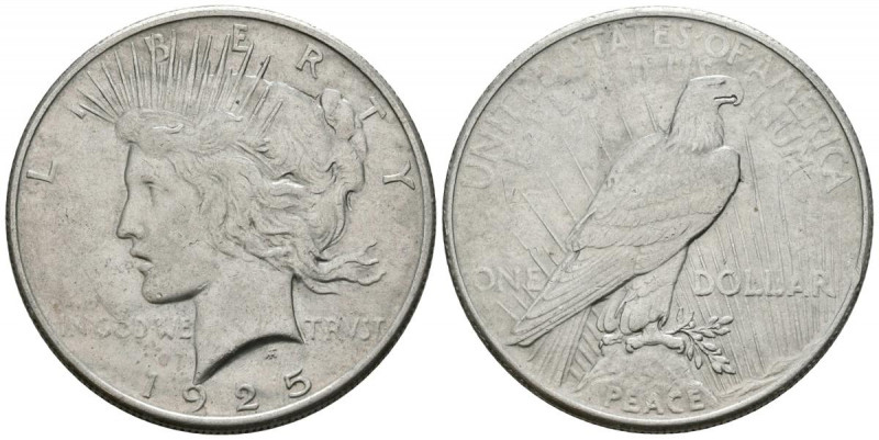 ESTADOS UNIDOS. 1 Dollar. (Ar. 26,64g/38mm). 1925. Philadelphia. (Km#150). MBC+.