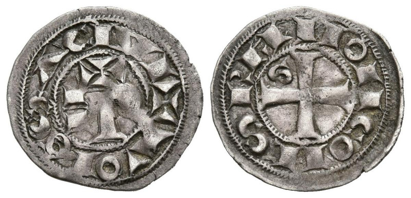 FRANCIA, Ramón V-VII (1148-1249). Obolo. (Ar. 0,59g/15mm). Condado de Toulouse. ...