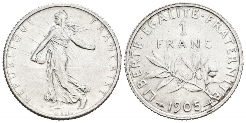 FRANCIA. 1 Franc (Ar. 4,99g/23mm). 1905. París. III República. (Km#844). EBC.