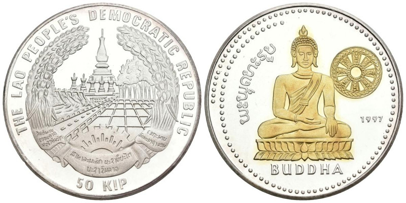 LAOS. 50 Kip. (Ar. 15,07g/35mm). 1997. (Km#82). PROOF.