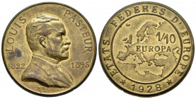 FEDERATED EUROPEAN STATES. 1/10 Europe (Ae. 12,55g /32mm). 1928. Louis Pasteur 1822-1895. Europa es una moneda creada en 1928 por Joseph Archer, ingen...