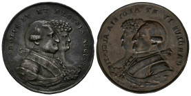 CARLOS IV (1788-1808). Proclamación en Soria. (Bronce plateado 1,03/29mm). 1789. Grabador: A. Martínez. Módulo de 4 Reales. Prueba unifaz. Anv: Bustos...