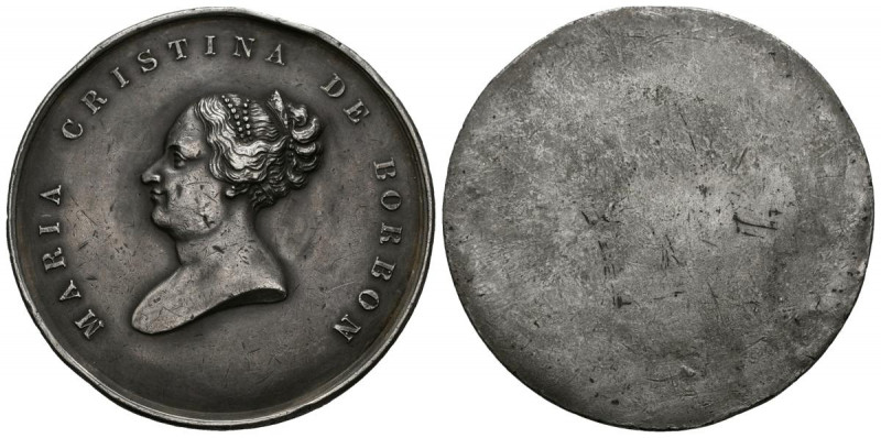 ISABEL II (1833-1868). Regreso de María Cristina de Borbón. (Metal blanco. 28,07...