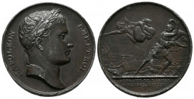 NAPOLEON BONAPARTE, Imperio (1804-1815). Retirada del ejército francés de Rusia. (Ae. 44,99g/40mm). 1812. Grabador: Andrieu y Galle. (Bramsen 1168). M...