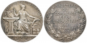 FRANCIA. Ministerio de Comercio e Industria (Ar.15,88g/33mm). 1822. Firmada por: Auguste Jules Patey. EBC.