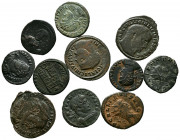 IMPERIO ROMANO. Lote compuesto por 11 pequeños bronces de distintos emperadores, destacando dos Follis de Licinio I. A EXAMINAR.
