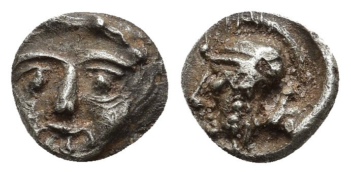 Pisidia, Selge AR Obol. Circa 350-300 BC. 0.93gr. 10.4mm.
Facing Gorgoneion / H...