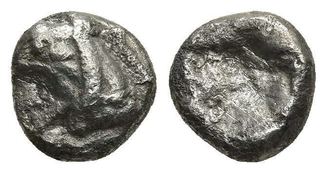 Ionia, Phokaia AR Obol. Circa 521-478 BC. 1.36gr. 9.5mm.
Head of griffin to lef...
