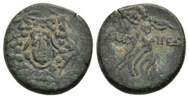 Paphlagonia. Amastris circa 85-65 BC. Bronze Æ 7.82gr. 20.4mm.
Aegis with Gorgon's head at center / AMAΣ-TPE, Nike advancing right, holding palm.