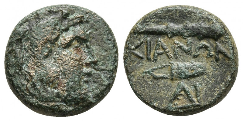 Bithynia, Cius (or Kios). civic issue. 325-300 B.C. AE 6.67gr. 17.6mm. Head of A...