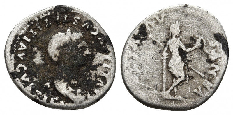 Titus (79-81 AD) for Julia Titi . AR Denarius Rome, AD 80-81. 2.93gr. 19.1mm.
O...