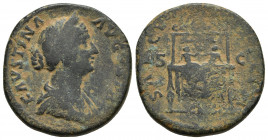 Faustina II. AE Sestertius Rome. 18.42gr. 29.9mm.
FAVSTINA AVGVSTA, Draped bust to right. Rev. SAECVLI FELICIT / S-C, The twins T. Aurelius Fulvus An...