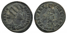 Fausta Augusta, A.D. 324-326. AE follis. Constantinople mint. 3.14gr. 19.2mm.