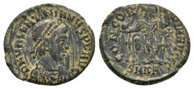 Valentinian II AD 375-392. Cyzicus Follis Æ 2.59gr. 18.5mm.