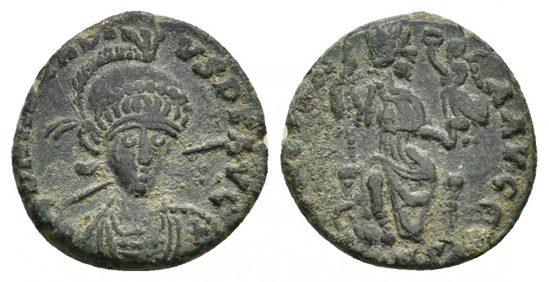 ARCADIUS (383-408) 2.48g 16.1mm Follis. Kyzikos.
Obv: D N ARCADIVS P F AVG.
Di...