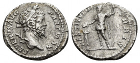 Septimius Severus. Silver Denarius, AD 193-211. Rome, ca. AD 200/1. 2.36gr. 18.3mm.
SEVERVS AVG PART MAX, laureate head of Septimius Severus right. R...