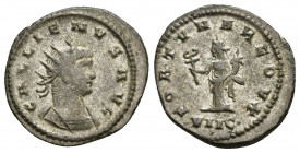 Gallienus AD 253-268. Asia Antoninianus. 3.73gr. 21.7mm.
GALLIENVS AVG, radiate cuirassed bust right / FORTVNA REDVX, Fortuna standing left, holding ...