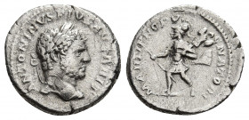 Caracalla (198-217), Denarius, Rome, AD 213 , AR, 3.03gr. 19.3mm.
ANTONINVS PIVS AVG GERM, laureate head r., Rv. MARTI PROPVG - NATORI, Mars hurrying...