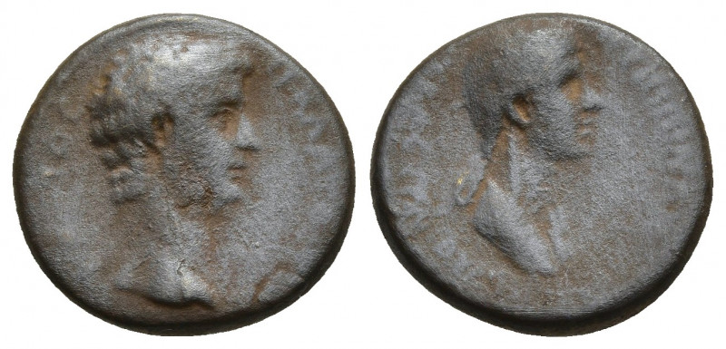 PHRYGIA, Aezanis. Gaius (Caligula), with Agrippina Senior. AD 37-41. Æ 4.83gr. 1...