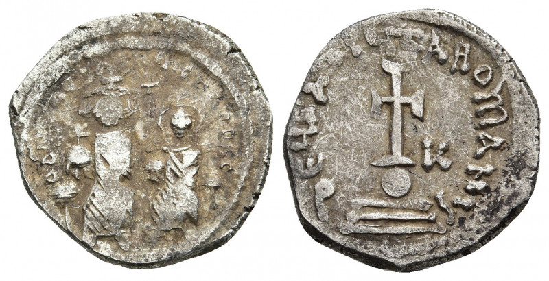 Heraclius, with Heraclius Constantine, 610-641. Hexagram Constantinople, 632-635...