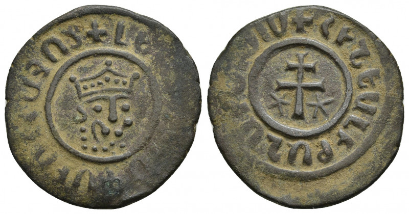 ARMENIA, Cilician Armenia. Royal . Levon I. 1198-1219. Æ Tank 7.98gr. 29.8mm.