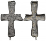 Byzantine Bronze Reqiuiry Cross, circa 9th - 12th Century AD 17.9gr. 66.8mm. SOLD AS SEEN, NO RETURN!