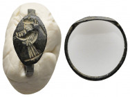 Roman Ring with Victory Approaching 1st-3rd century AD. A bronze 1.76gr. 21.6mm. SOLD AS SEEN, NO RETURN!