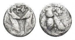 Greek
Ionia. Ephesos circa 390-380 BC.
Obol AR 0.9g 8.2mm